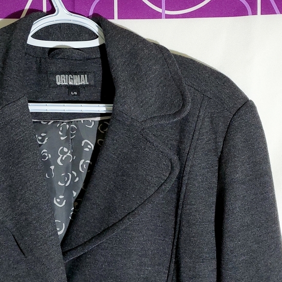 Original Nicole Miller Dark Grey 3-Button Blazer Coat -Size Large (extra button) - Picture 3 of 12